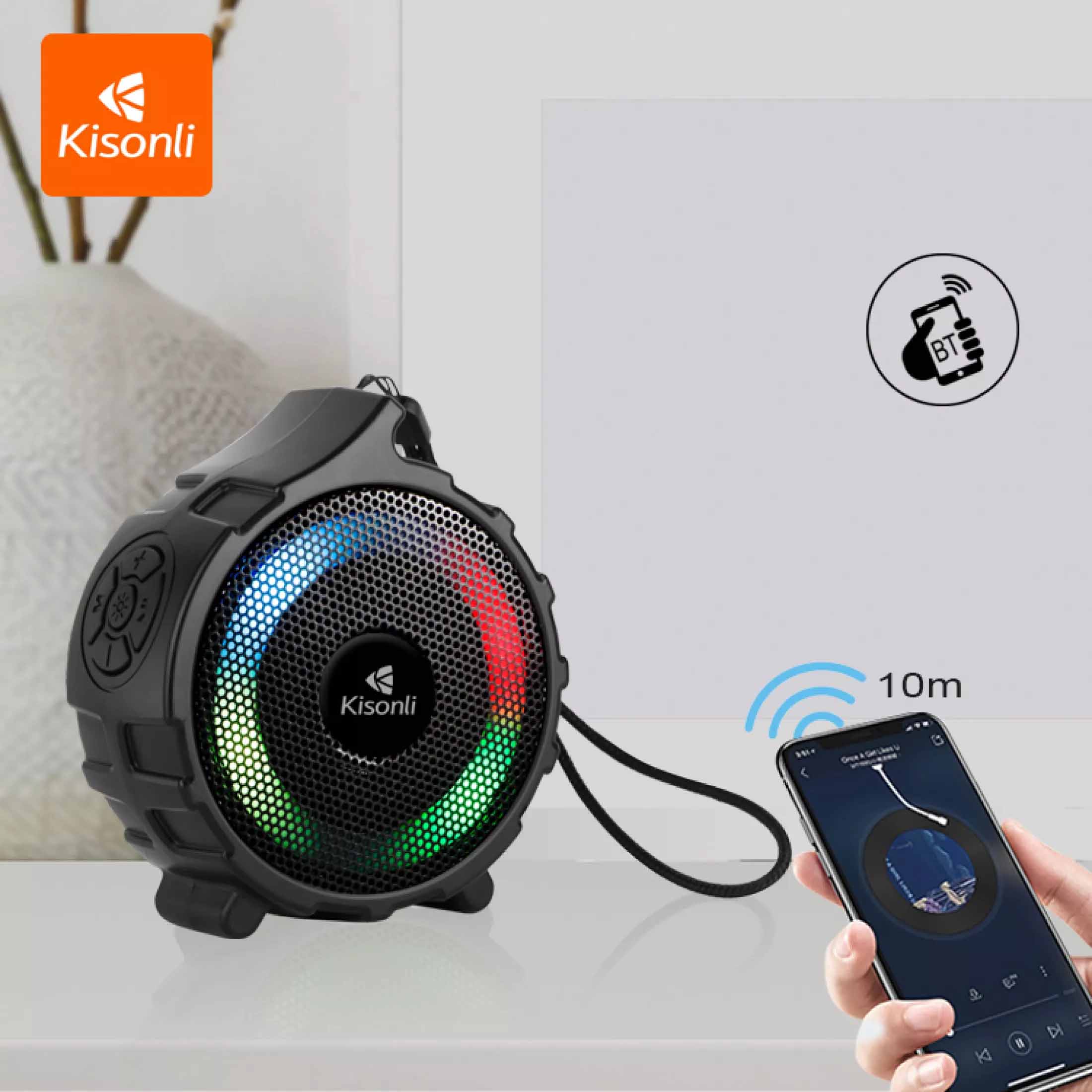 Kisonli S Bluetooth Speaker With Rgb Light Price In Bd Techlandbd